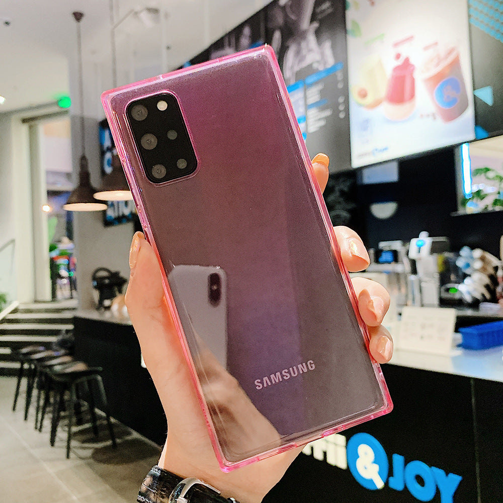 Stylish purple Samsung Square transparent TPU phone case providing a modern back cover look