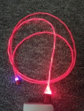 Red Magnetic Circular Magnetic Streamer Charging Cable featuring a durable streamer body for easy night charging.