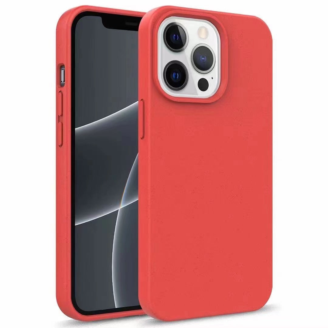 Vibrant red Compostable Eco Friendly Wheat Straw Case providing shockproof TPU protection.