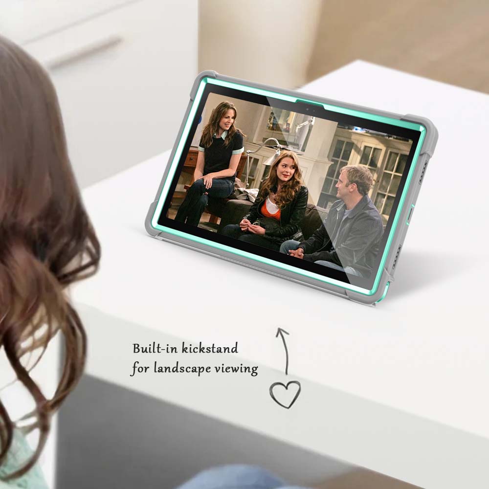 The Heavy Duty Case For Samsung Galaxy Tab A8 providing full-body protection during daily use.