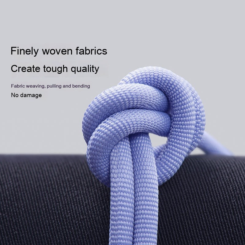 Durable woven 120W Data Cable Type-C Mobile Phone Charging Cable showing high flexibility.